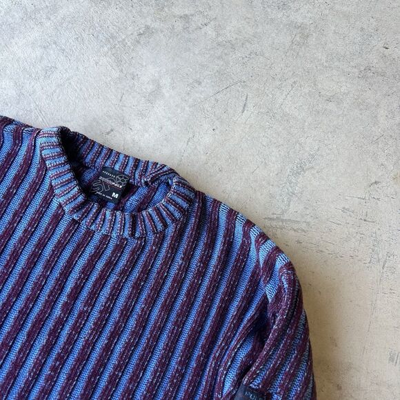 Southpole Sweater Mens Blue M Cable Knit Ribbed Crewneck Pullover Streetwear - Picture 2 of 2